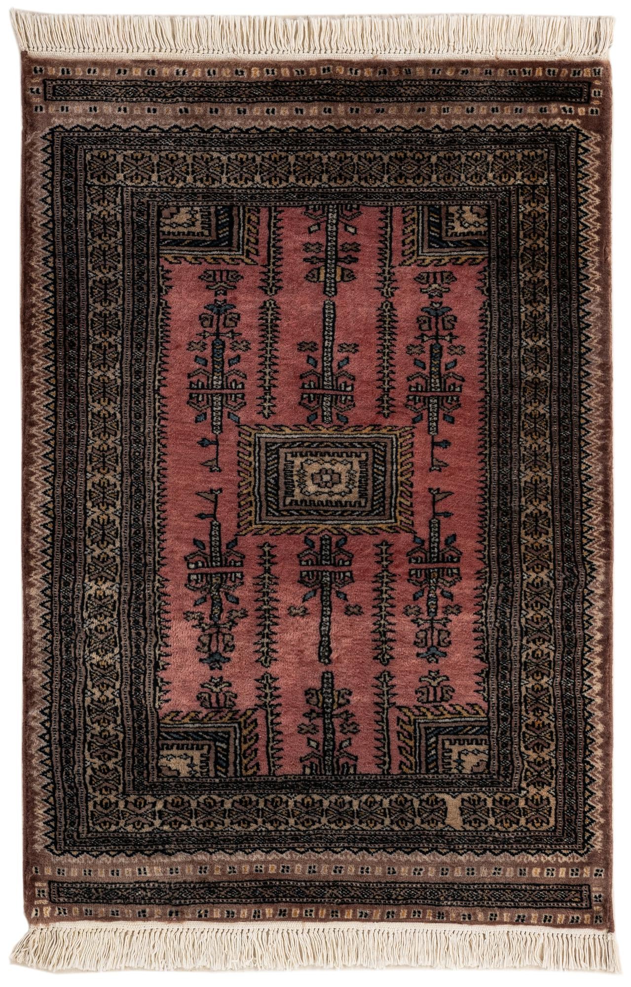  2' 8 x 4'  Hand Knotted Bokhara Wool Rug