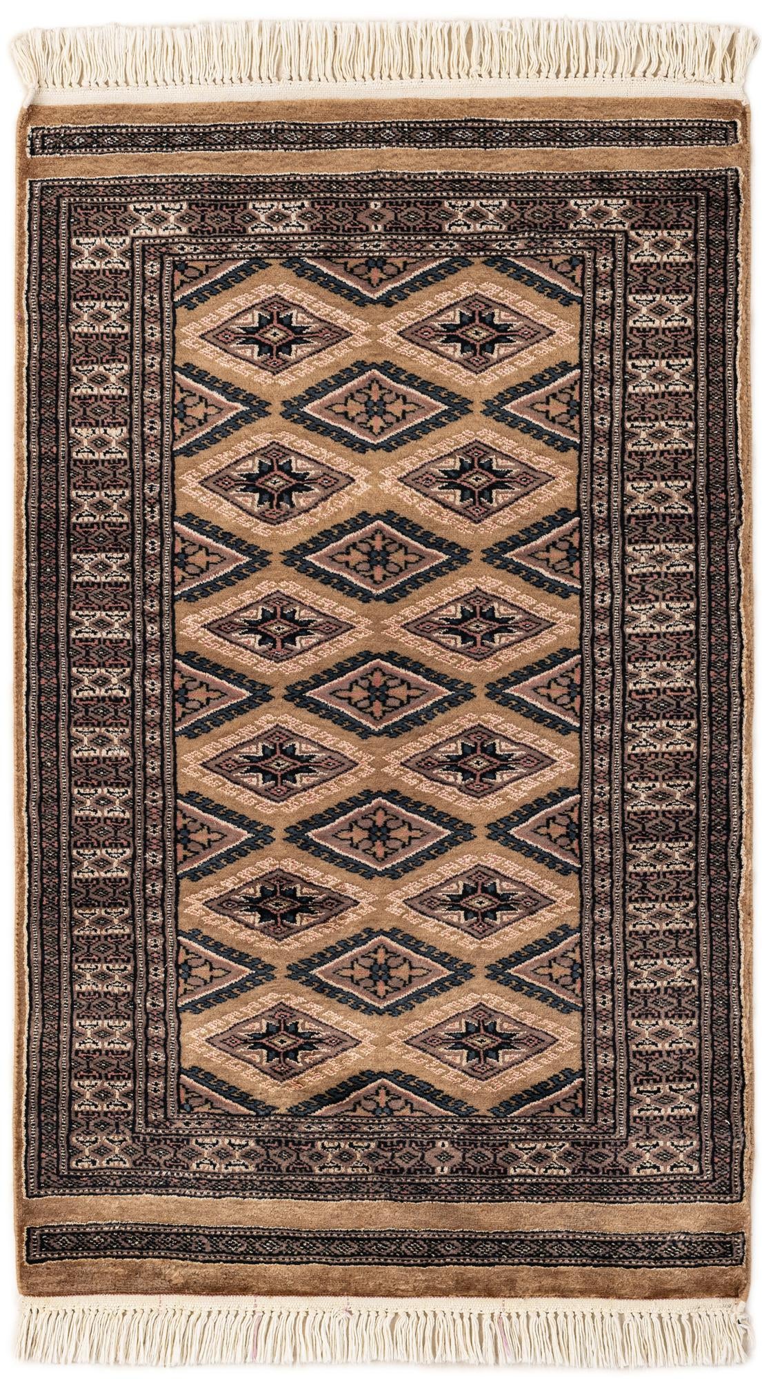  2' 6 x 4' 1  Hand Knotted Bokhara Rug