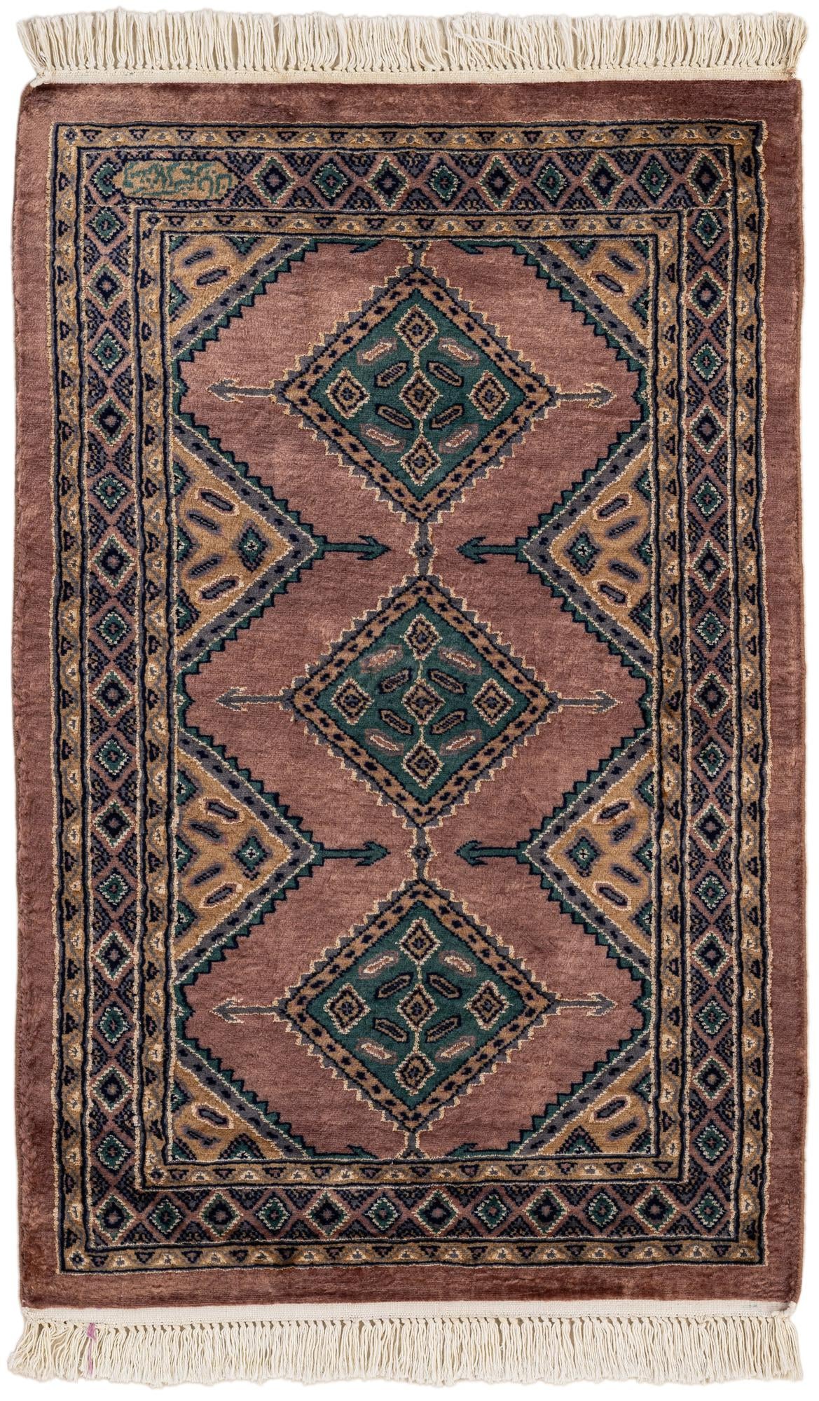  2' 6 x 4' 2  Hand Knotted Bokhara Rug
