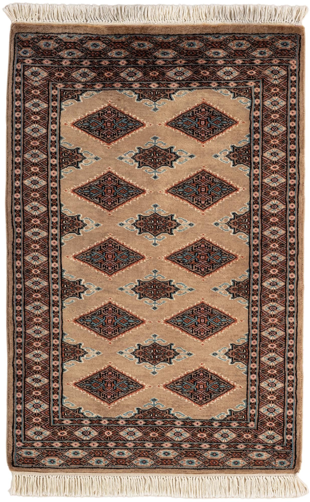  2' 6 x 3' 10  Hand Knotted Bokhara Wool Rug