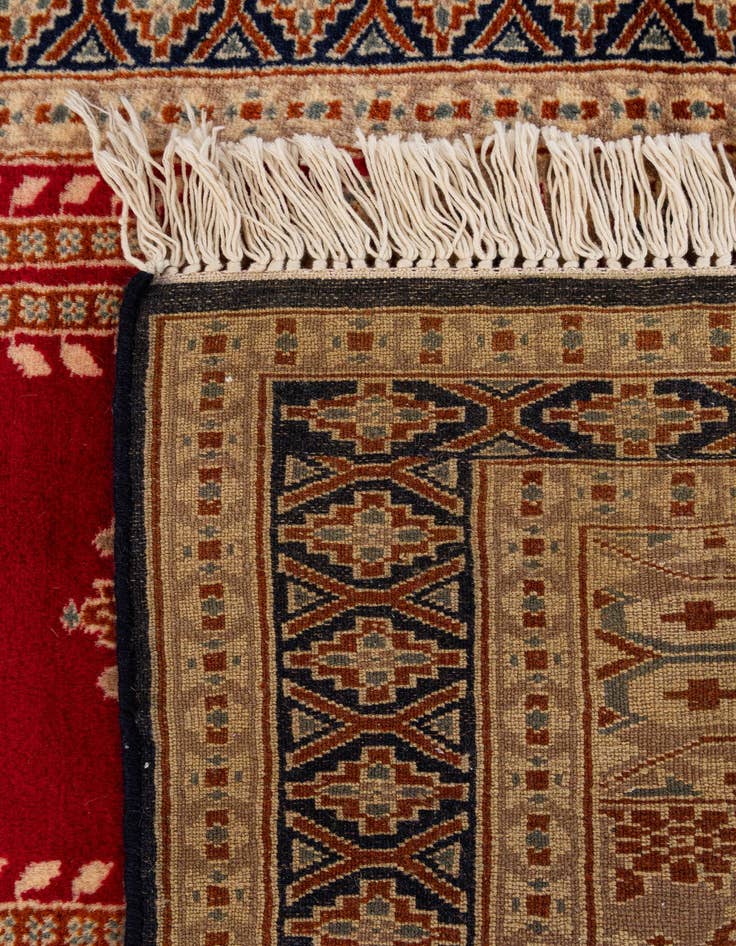 Detail image of  2' 6 x 4' 4  Hand Knotted Bokhara Wool Rug