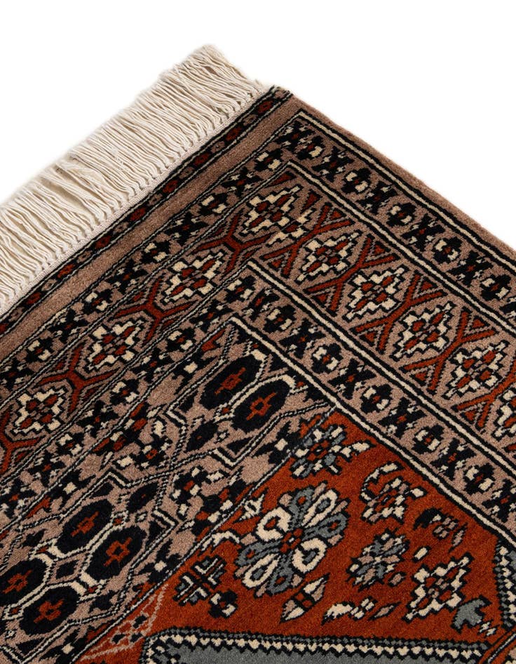 Detail image of  2' 7 x 3' 11  Hand Knotted Bokhara Wool Rug