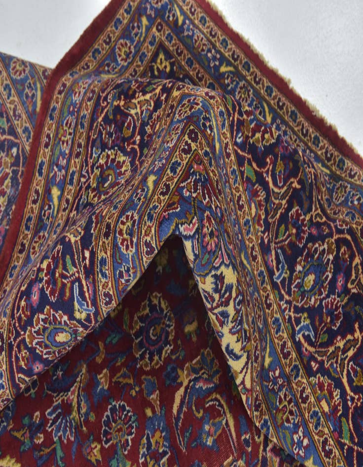 Detail image of  10' x 13' 5  Hand Knotted Kashan Persian Wool Rug