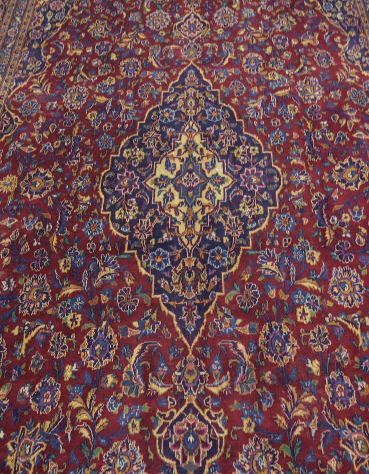 Detail image of  10' x 13' 5  Hand Knotted Kashan Persian Wool Rug