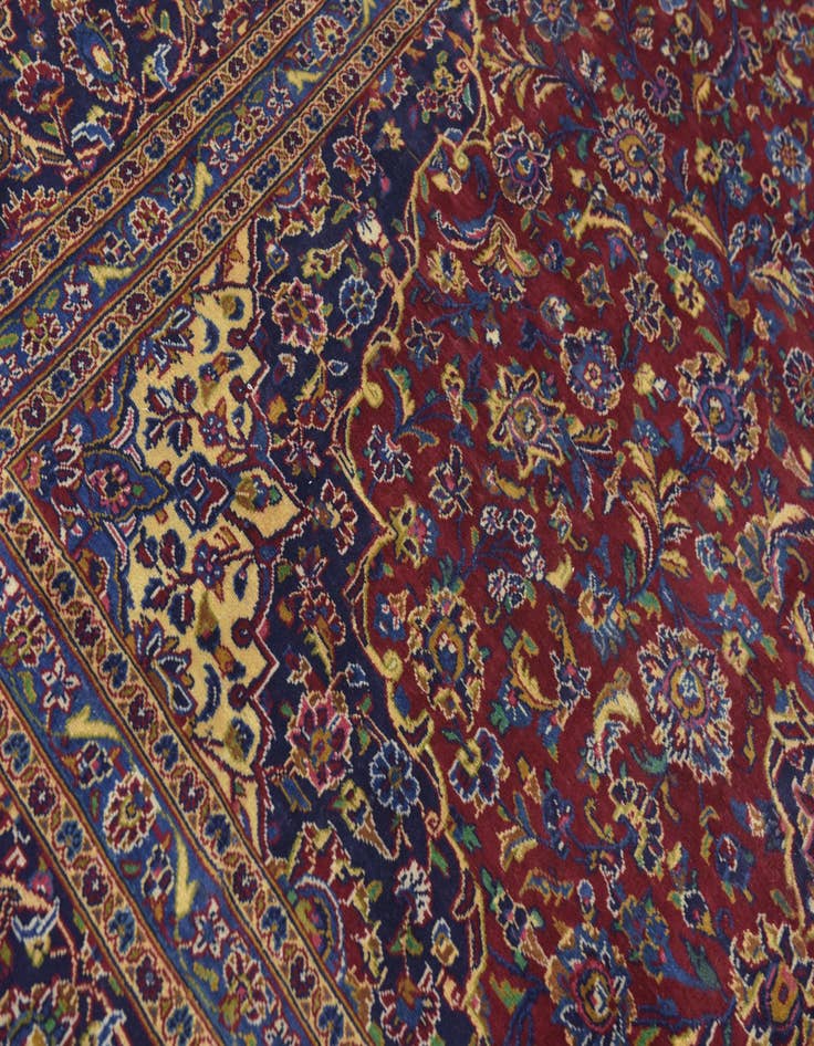 Detail image of  10' x 13' 5  Hand Knotted Kashan Persian Wool Rug
