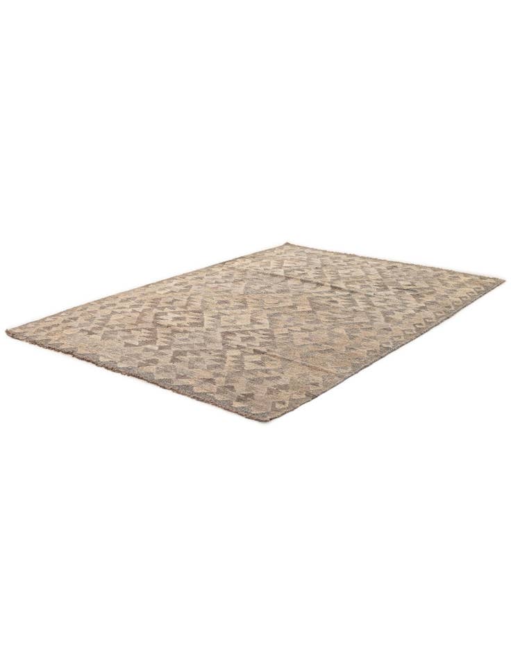 Detail image of  4' x 5' 10  Hand Woven Kilim Maymana Wool Rug