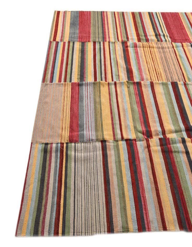 Detail image of  7' 1 x 9' 6  Hand Woven Kilim Modern Wool Rug