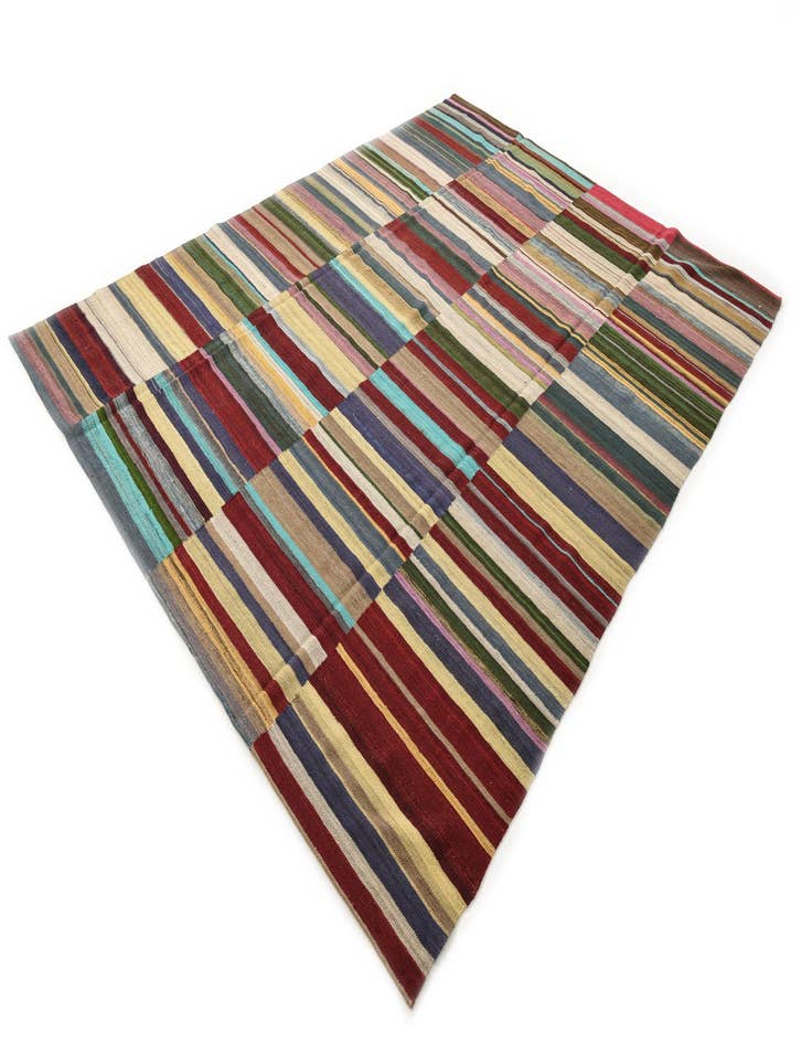 Detail image of  8' 1 x 11' 2  Hand Woven Kilim Modern Wool Rug