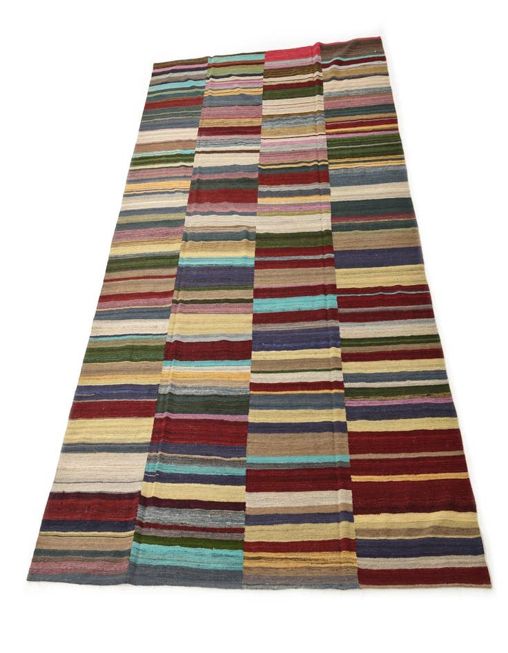 Detail image of  8' 1 x 11' 2  Hand Woven Kilim Modern Wool Rug