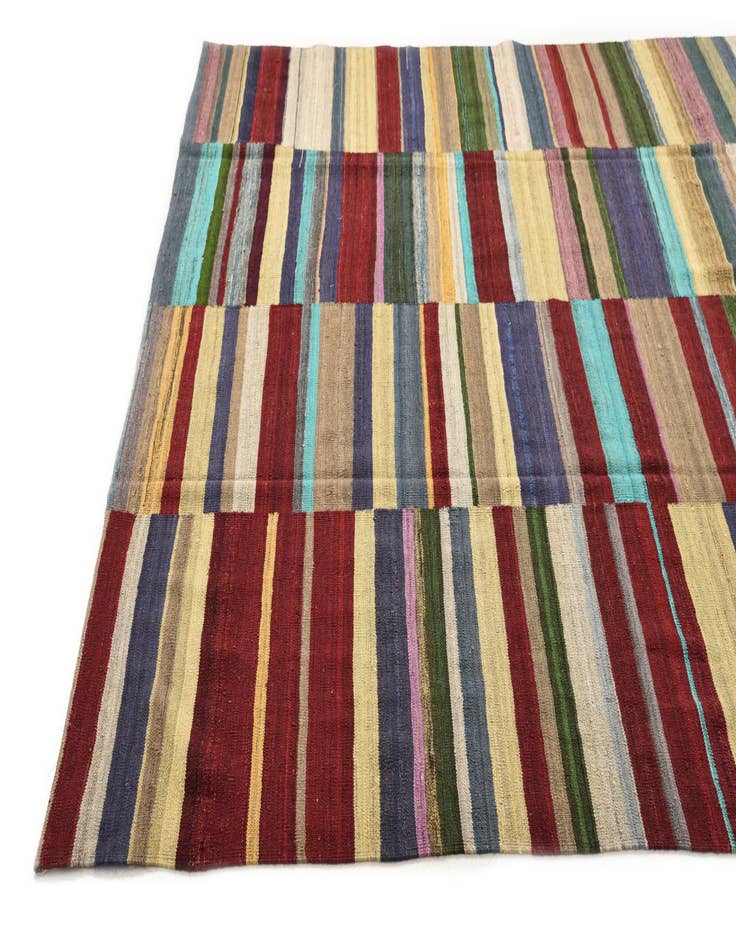 Detail image of  8' 1 x 11' 2  Hand Woven Kilim Modern Wool Rug