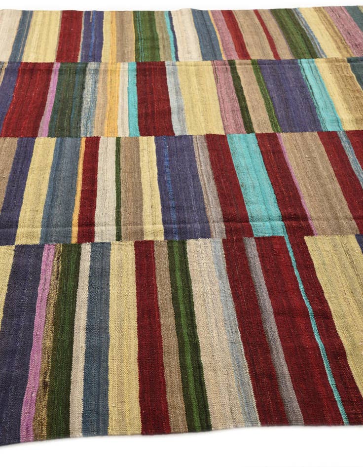 Detail image of  8' 1 x 11' 2  Hand Woven Kilim Modern Wool Rug