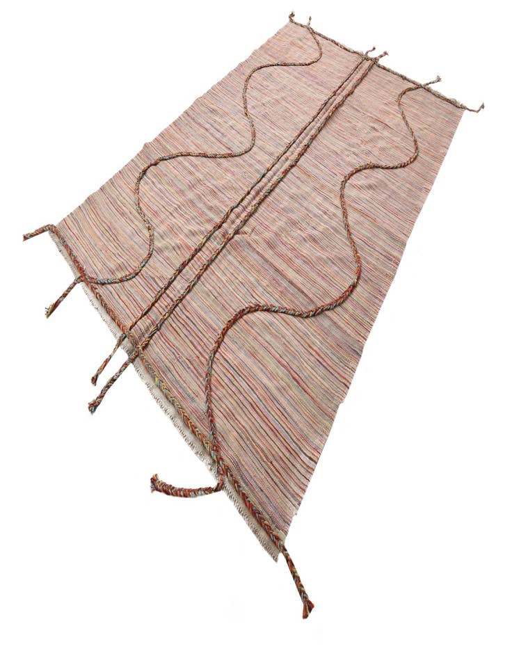 Detail image of  5' 2 x 8' 1  Hand Woven Kilim Modern Wool Rug