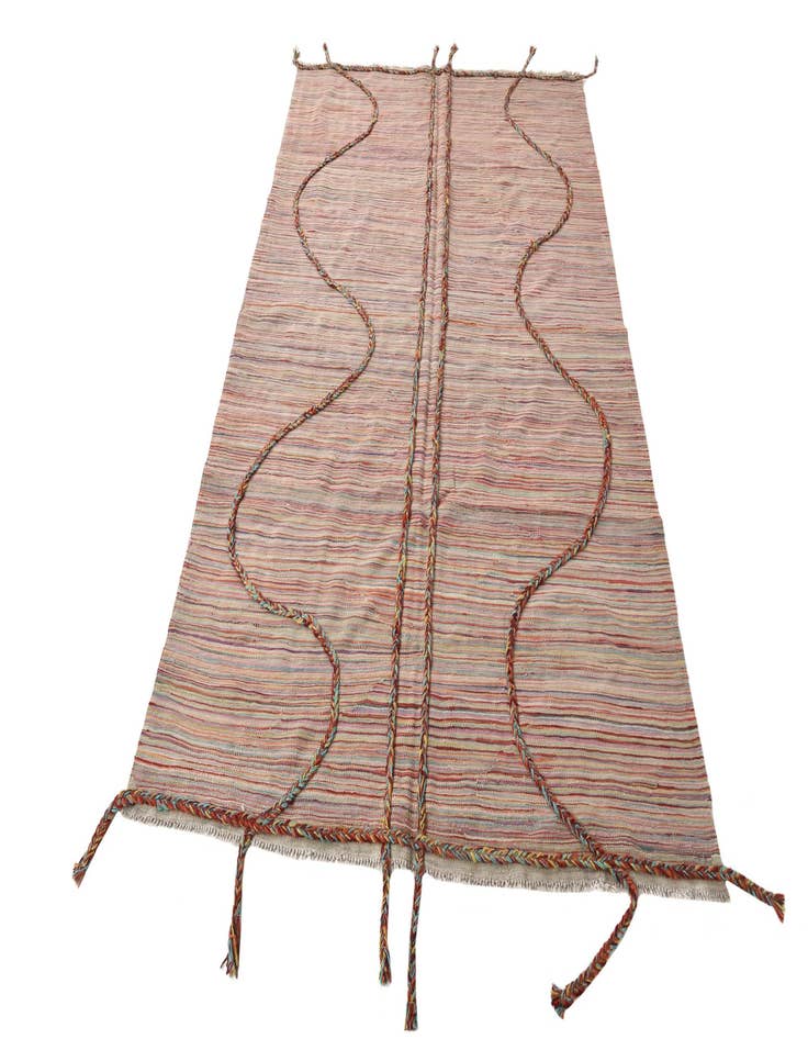 Detail image of  5' 2 x 8' 1  Hand Woven Kilim Modern Wool Rug