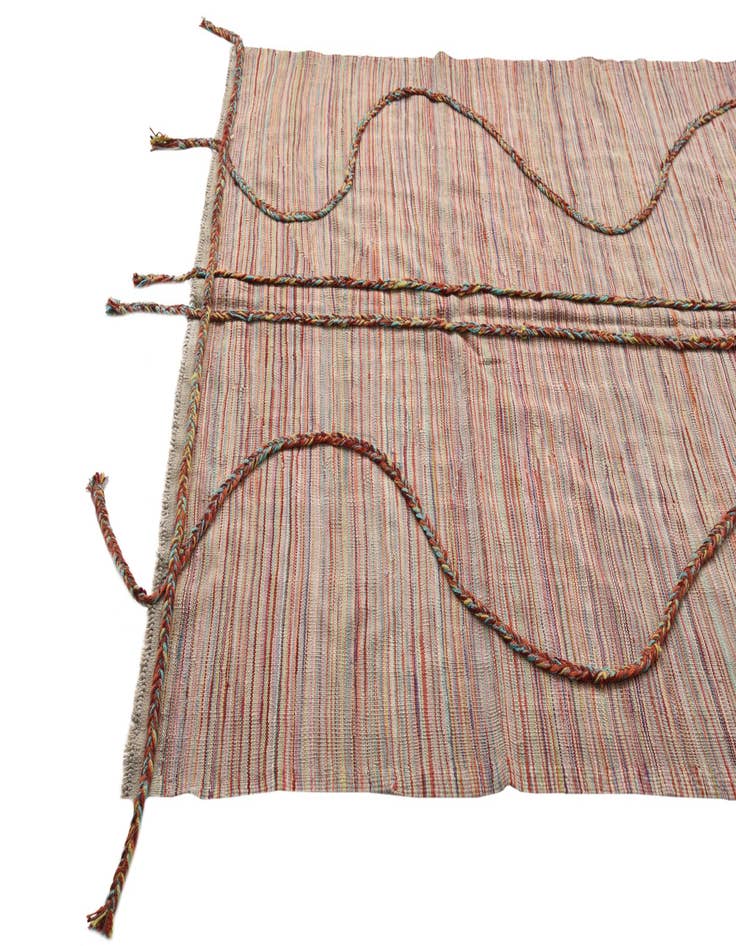 Detail image of  5' 2 x 8' 1  Hand Woven Kilim Modern Wool Rug