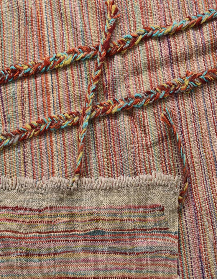 Detail image of  5' 2 x 8' 1  Hand Woven Kilim Modern Wool Rug