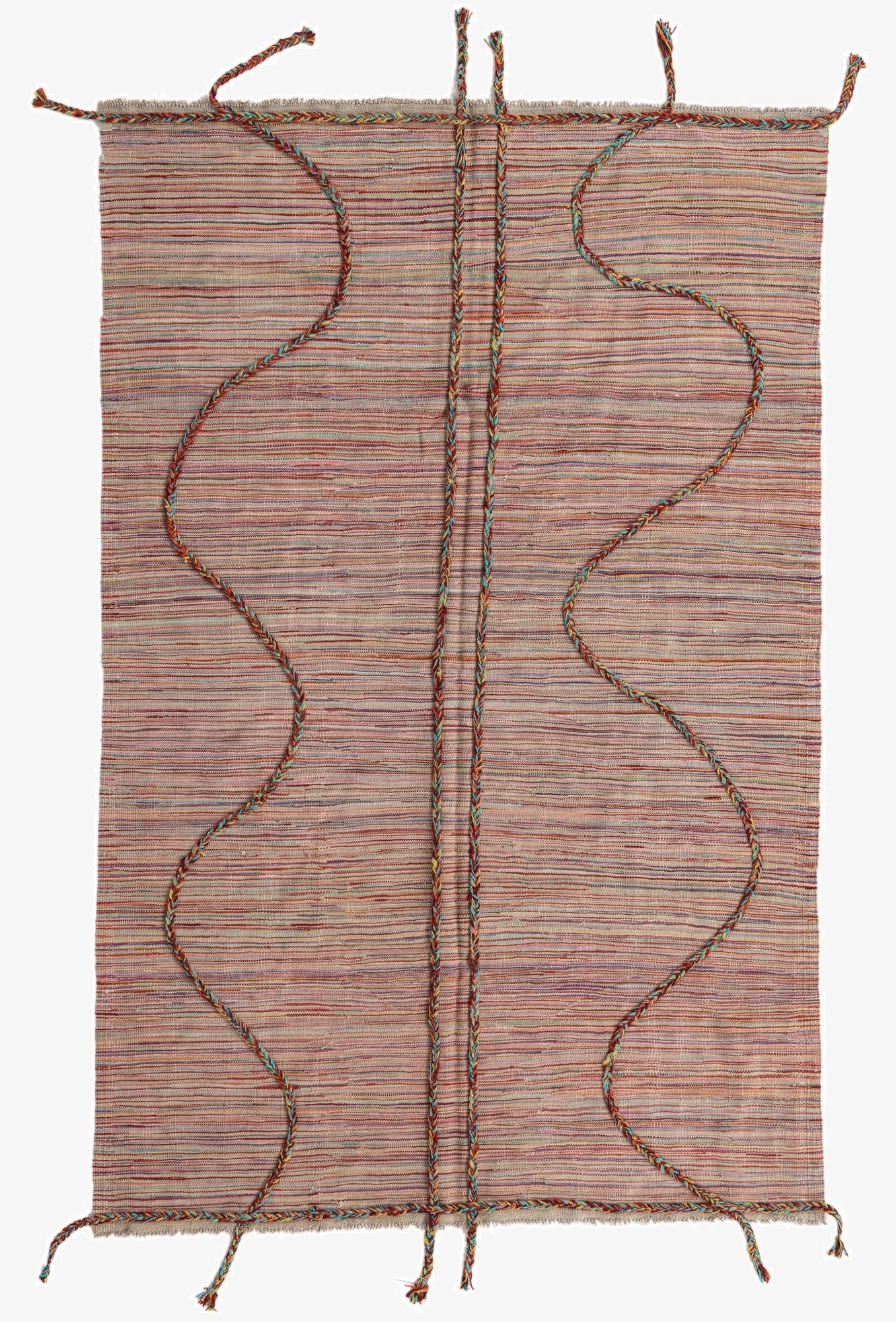  5' 2 x 8' 1  Hand Woven Kilim Modern Wool Rug
