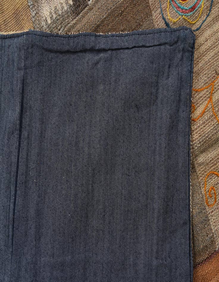 Detail image of  6' x 7' 8  Hand Woven Kilim Patchwork Wool Rug