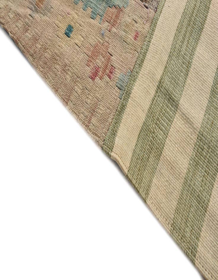 Detail image of  5' 6 x 8' 1  Hand Woven Kilim Patchwork Wool Rug