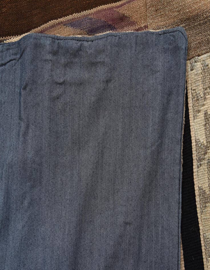 Detail image of  5' 6 x 8' 1  Hand Woven Kilim Patchwork Wool Rug