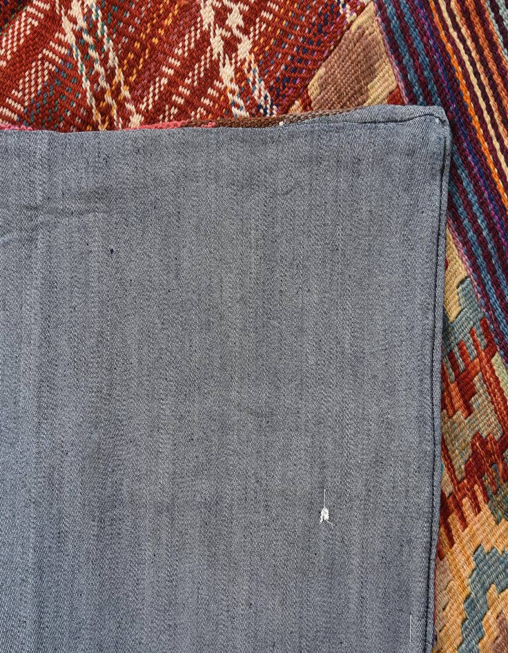 Detail image of  5' x 6' 7  Hand Woven Kilim Patchwork Wool Rug