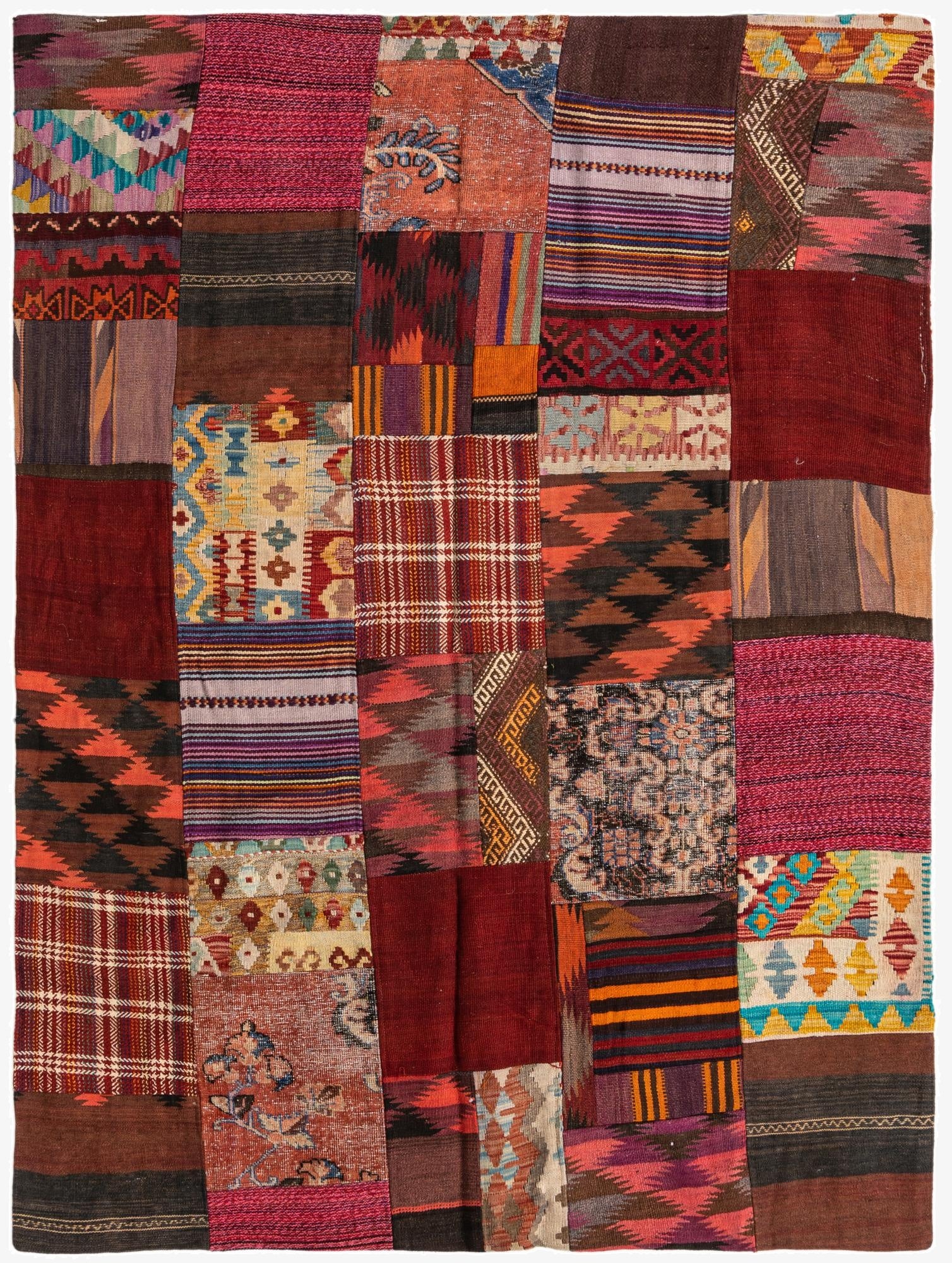  5' x 6' 7  Hand Woven Kilim Patchwork Wool Rug
