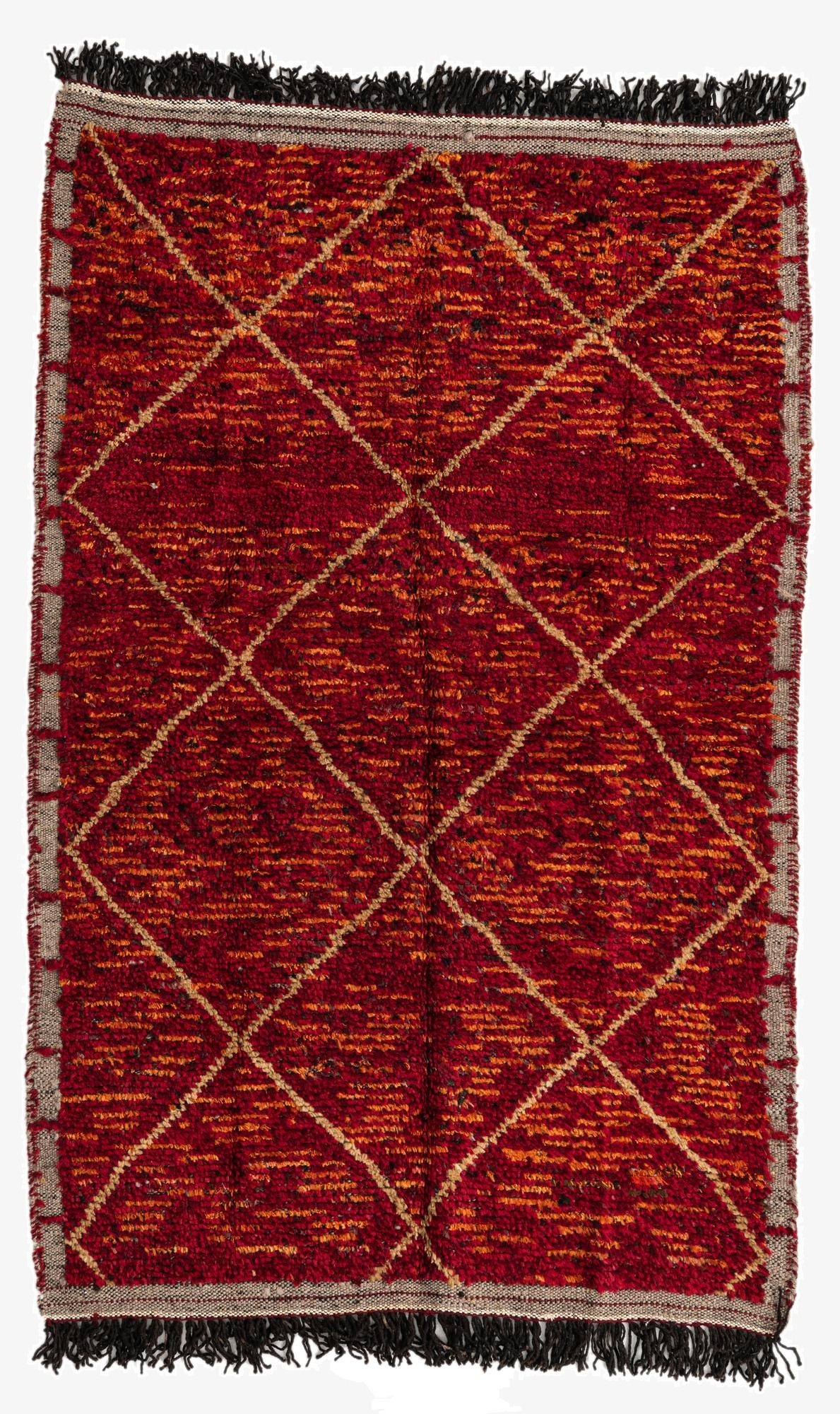  4' 3 x 6' 8  Hand Knotted Moroccan Wool Rug