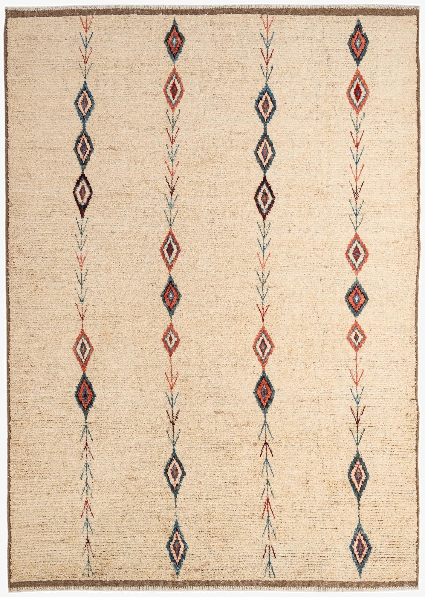  6' 9 x 9' 6  Hand Knotted Moroccan Wool Rug