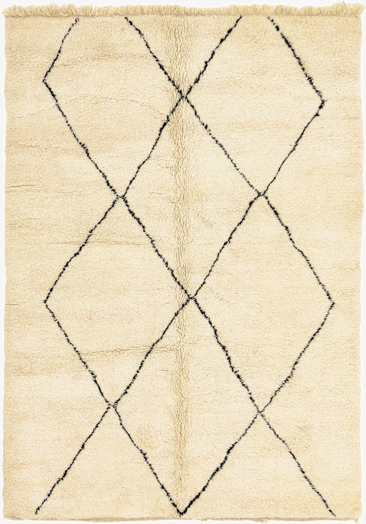  7' 2 x 10'  Hand Knotted Moroccan Wool Rug