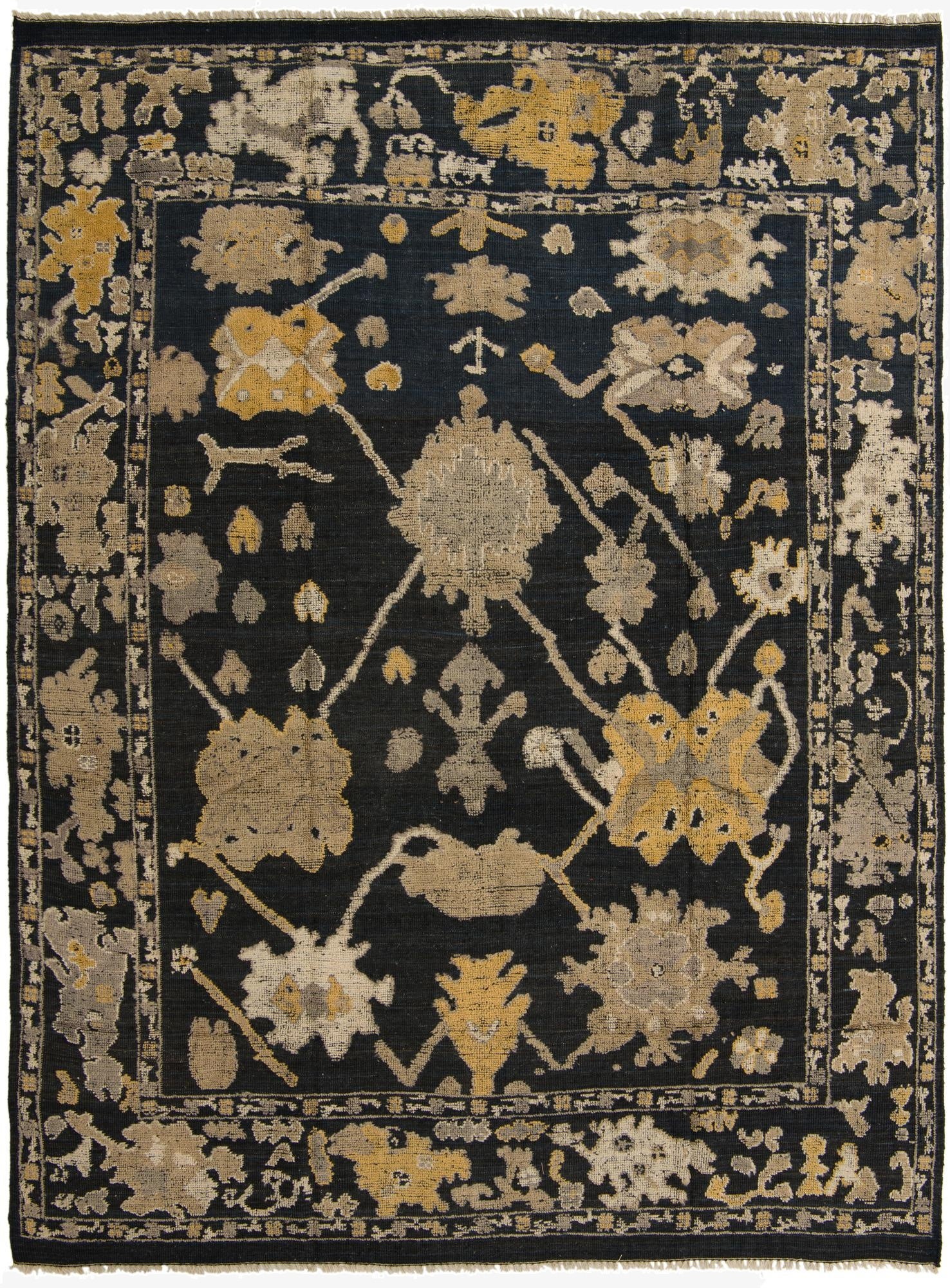  9' 3 x 12' 4  Hand Knotted Oushak Wool Rug