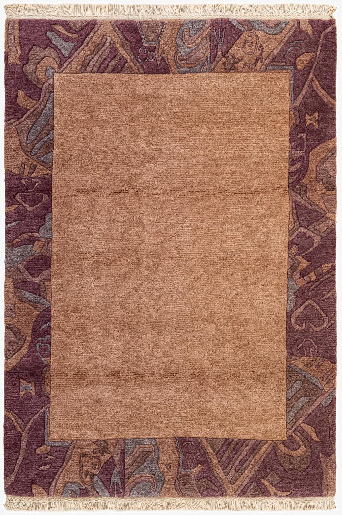  4' 1 x 5' 10  Hand Knotted Tibet Wool Rug