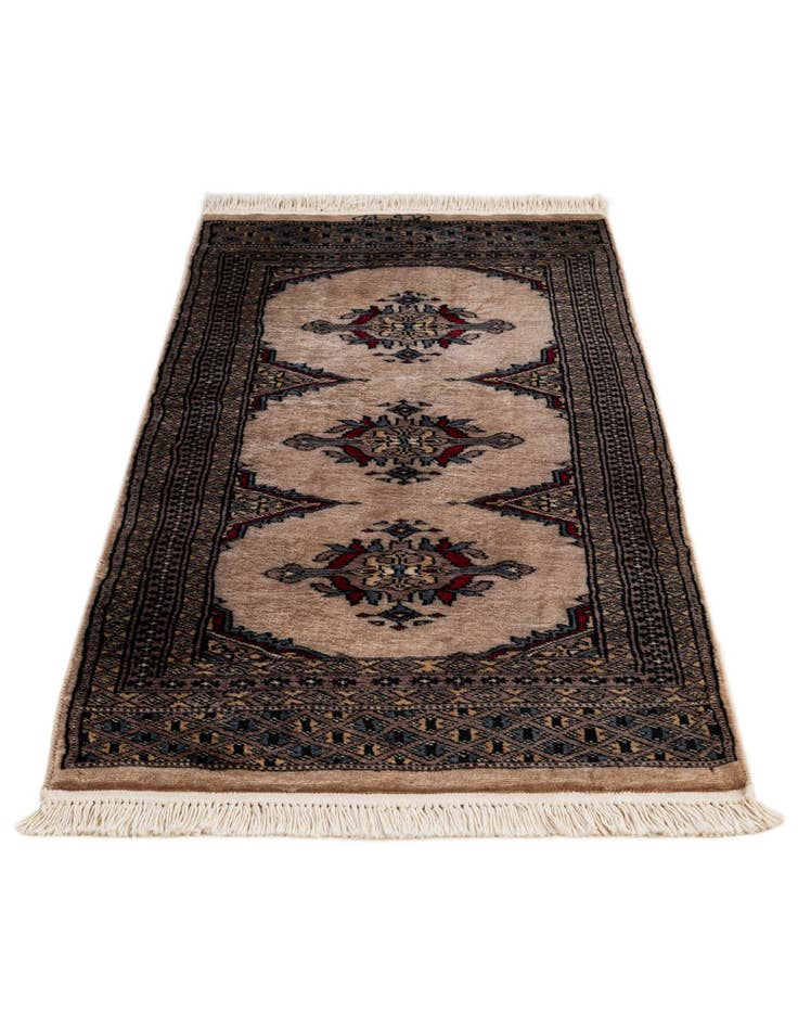 Detail image of  2' x 3' 11  Hand Knotted Bokhara Wool Runner Rug