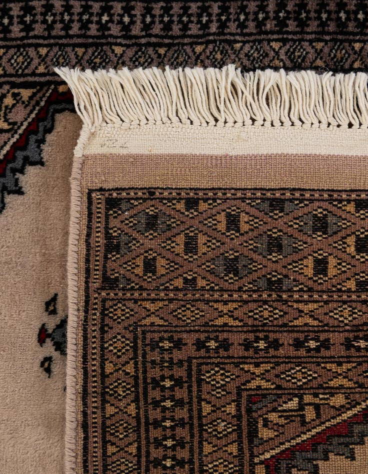 Detail image of  2' x 3' 11  Hand Knotted Bokhara Wool Runner Rug