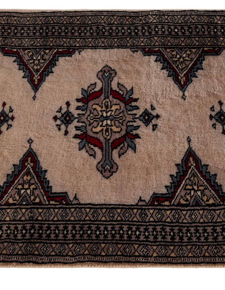Detail image of  2' x 3' 11  Hand Knotted Bokhara Wool Runner Rug