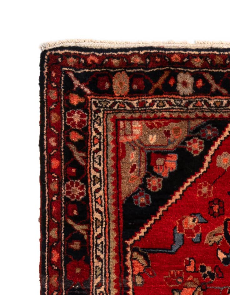 Detail image of  3' 7 x 9' 10  Hand Knotted Hamedan Oriental Wool Runner Rug