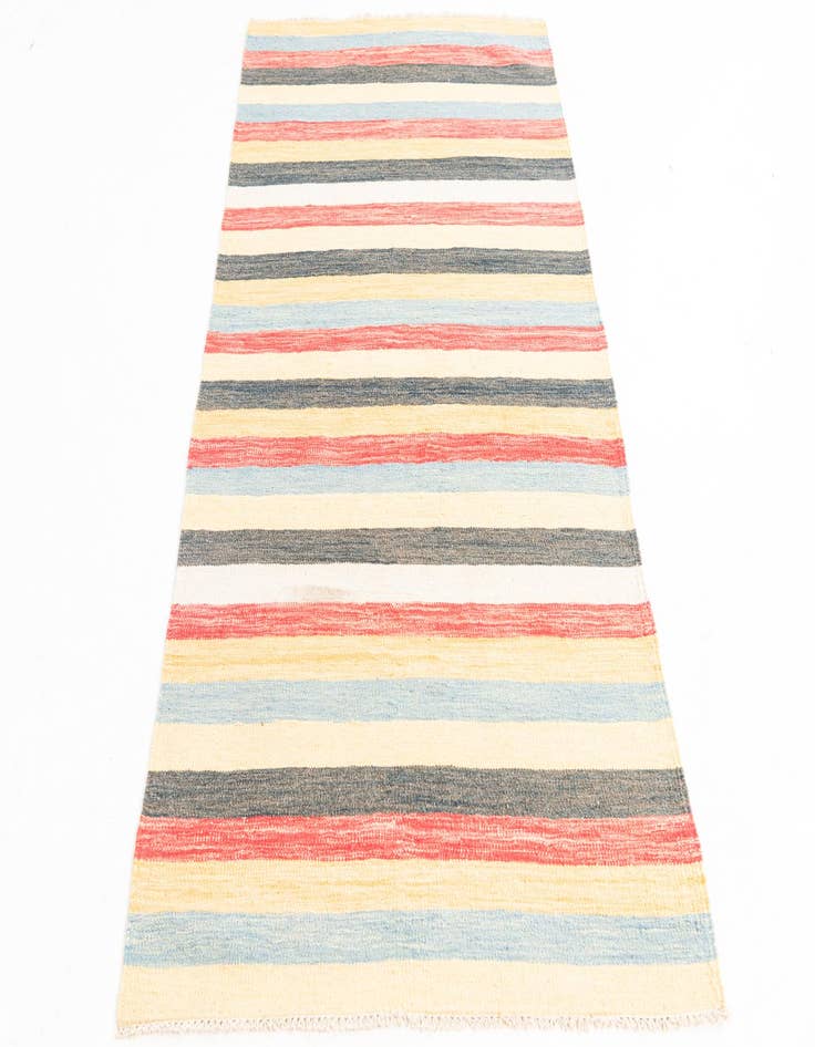 Detail image of  3' 3 x 6' 7  Hand Woven Kilim Maymana Wool Runner Rug