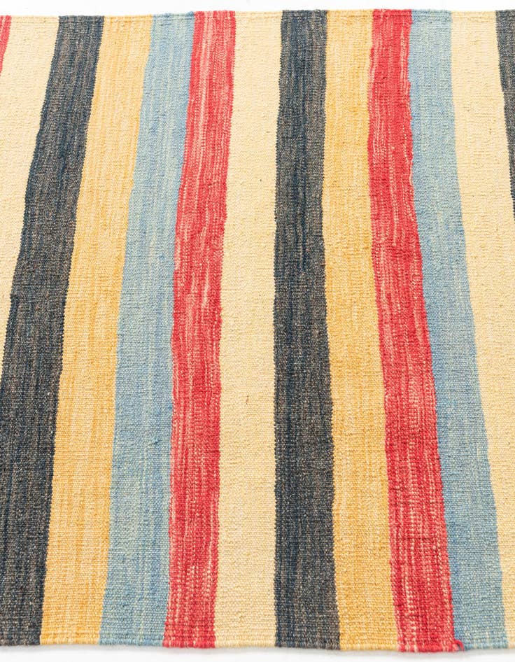 Detail image of  3' 3 x 6' 7  Hand Woven Kilim Maymana Wool Runner Rug