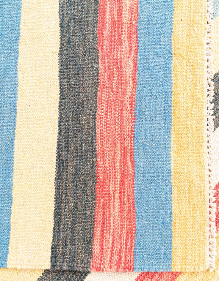 Detail image of  3' 3 x 6' 7  Hand Woven Kilim Maymana Wool Runner Rug