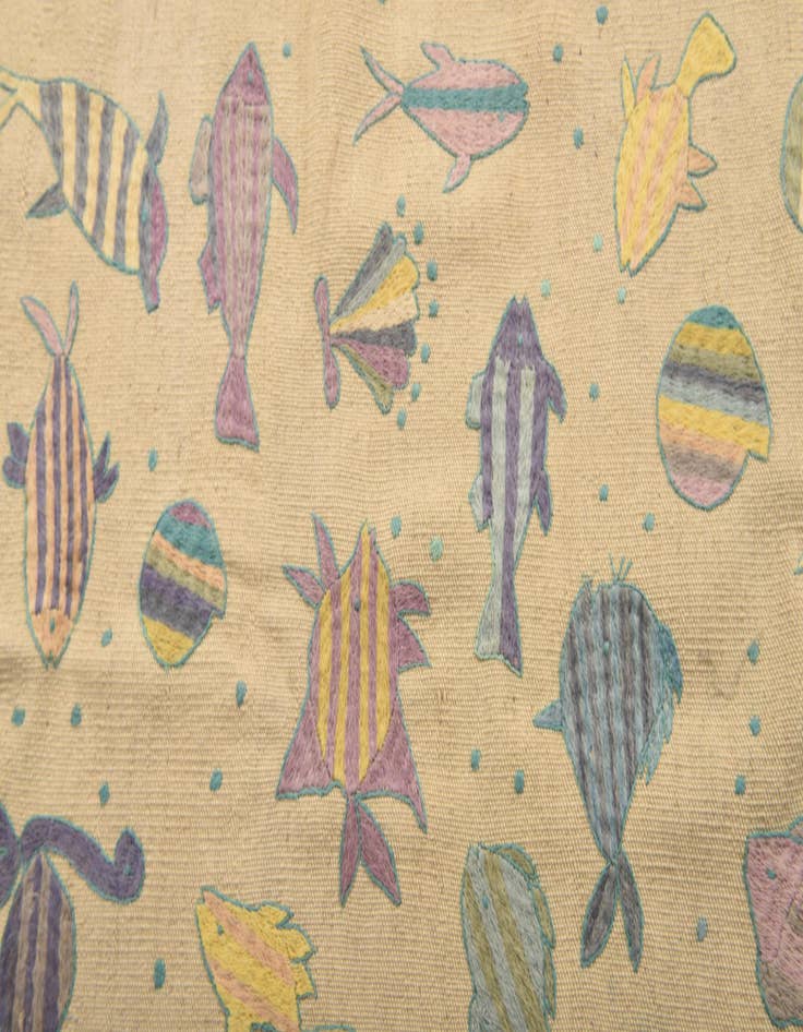 Detail image of  2' 2 x 9' 1  Hand Woven Kilim Suzani Wool Runner Rug