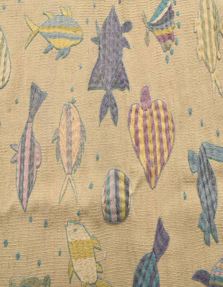 Detail image of  2' 2 x 9' 1  Hand Woven Kilim Suzani Wool Runner Rug