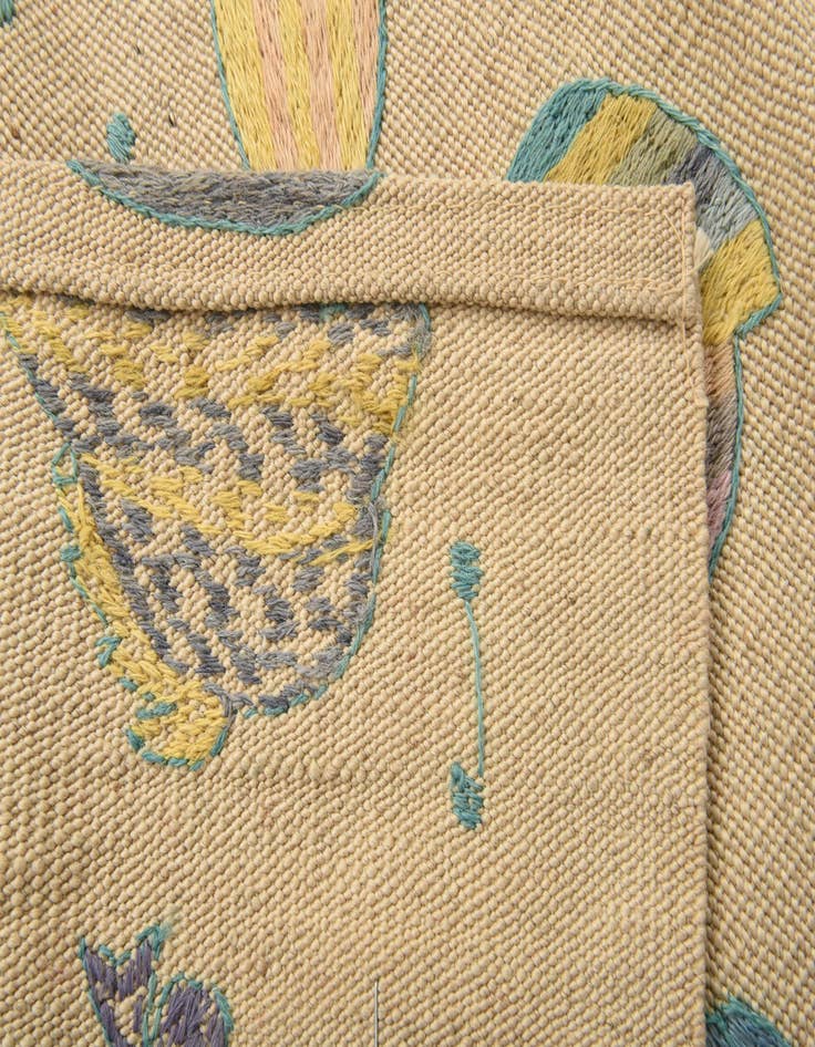 Detail image of  2' 2 x 9' 1  Hand Woven Kilim Suzani Wool Runner Rug