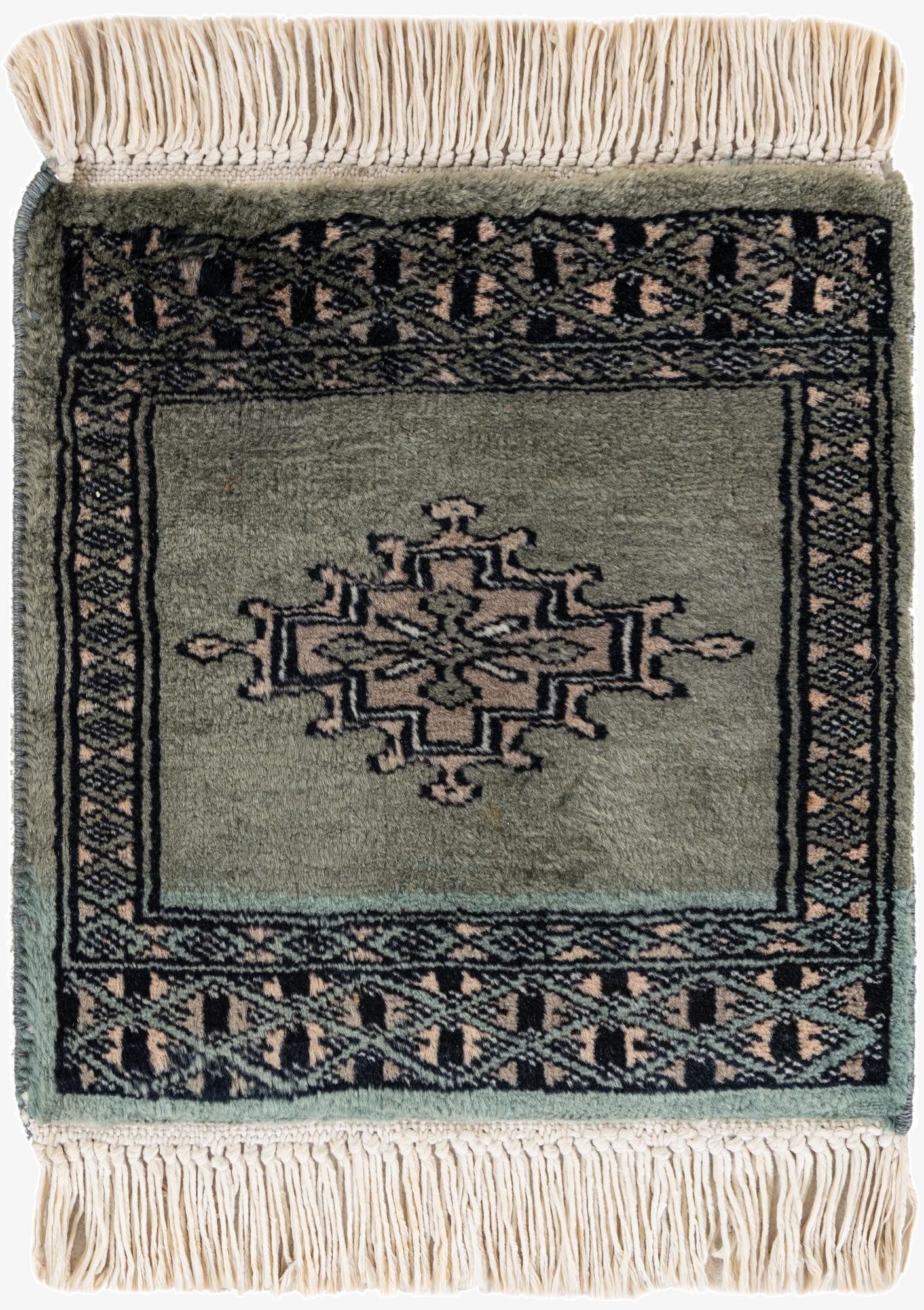  1' x 1'  Hand Knotted Bokhara Wool Square Rug