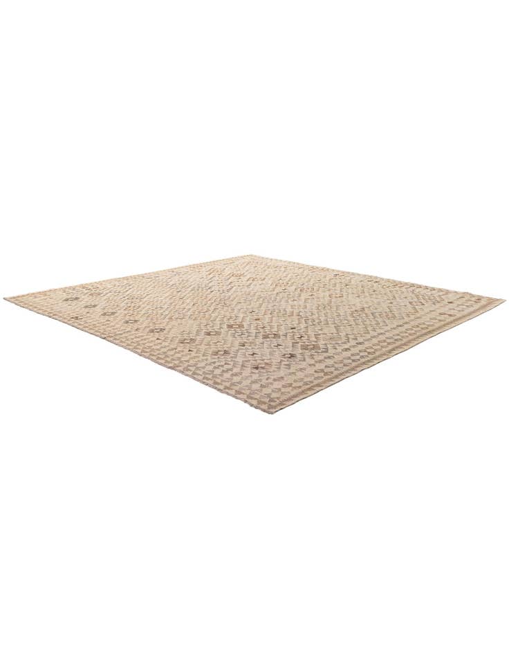 Detail image of  9' 10 x 10' 3  Hand Woven Kilim Maymana Wool Square Rug