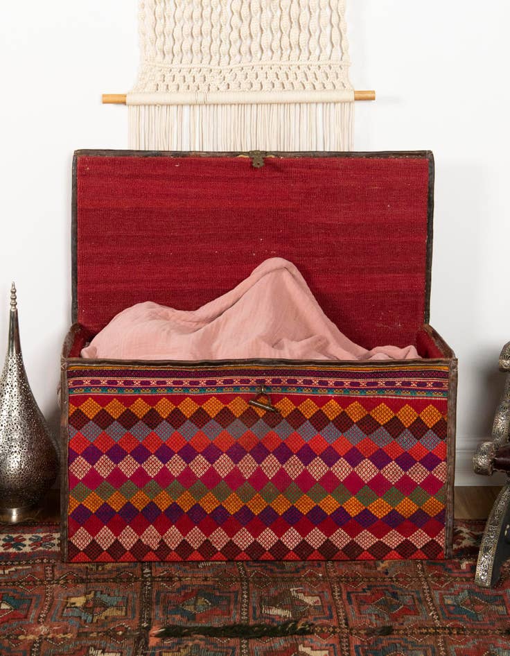 Detail image of  1' 7 x 3'  Hand Knotted Furniture Trunk