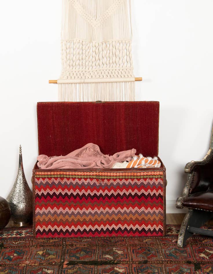 Detail image of  1' 7 x 3'  Hand Knotted Furniture Trunk