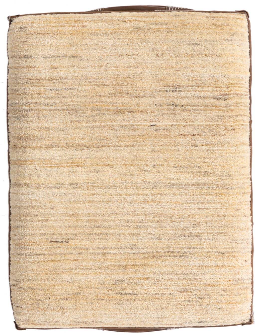 A 2x3 rectangular ivory rug with subtle horizontal stripes and a medium pile, perfect for an entryway.