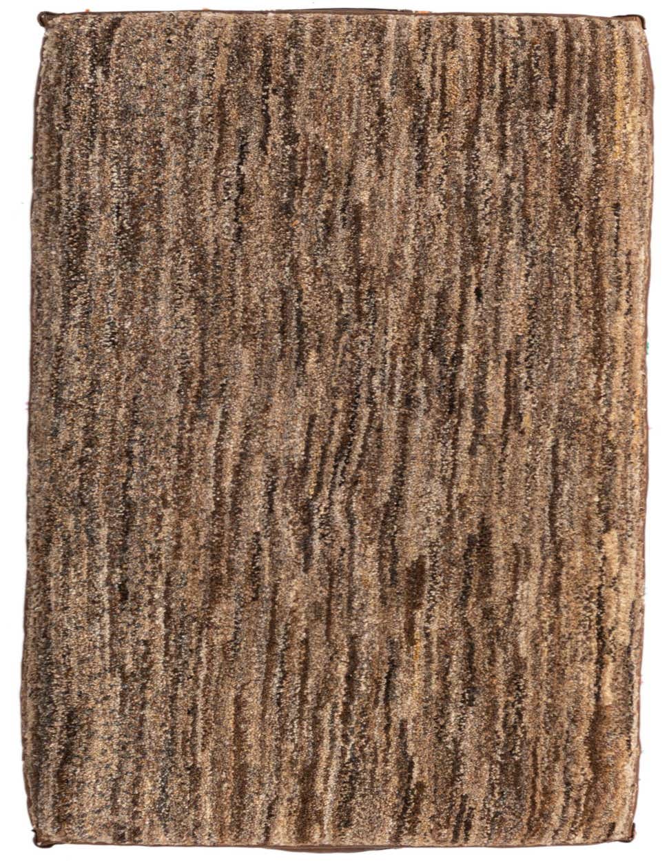 A 2x3 rectangular brown and tan rug with a traditional striped pattern, suitable for a kitchen or entryway.
