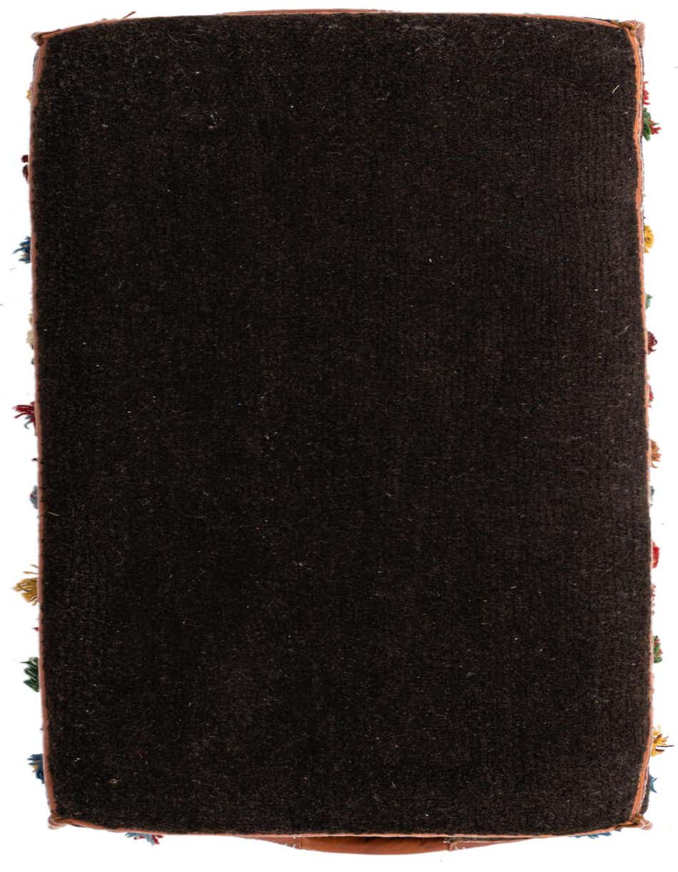 A 2x3 rectangular brown rug with a textured pile and colorful tassels along the edges, suitable for indoor use.