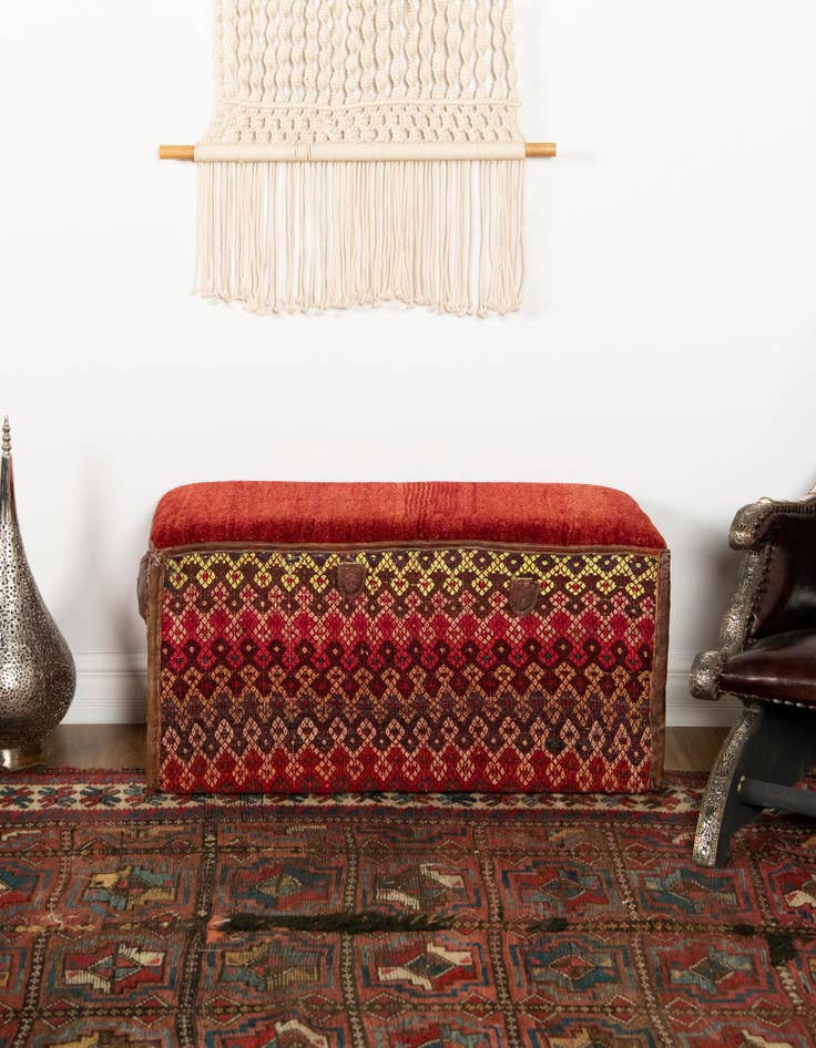 Detail image of  1' 6 x 2' 10  Hand Knotted Furniture Trunk