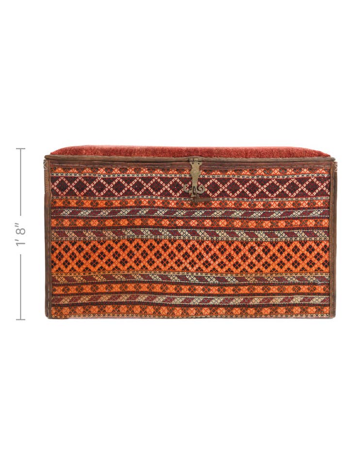 Detail image of  1' 7 x 3'  Hand Knotted Furniture Trunk