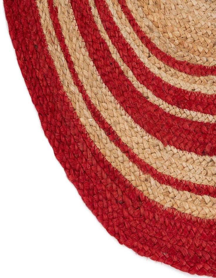 Detail image of  3' x 3'  Hand Braided Christmas Tree Skirt